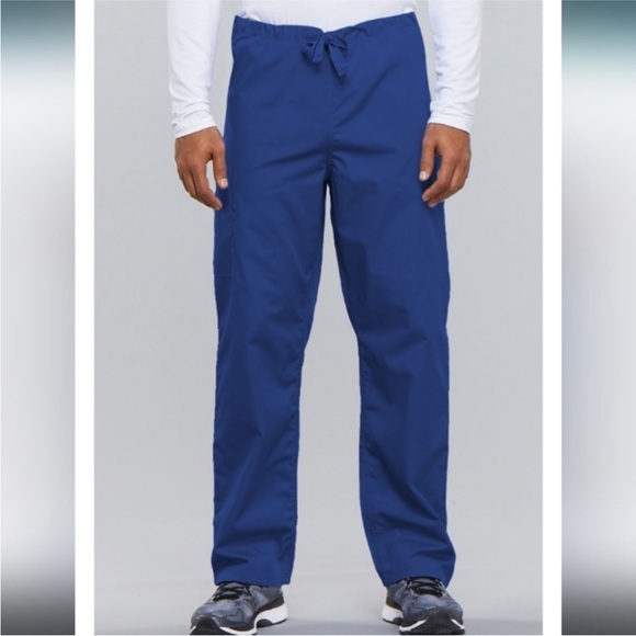 Core Stretch by Cherokee Workwear Unisex Drawstring Cargo Scrub Pant royal blue - Picture 1 of 2